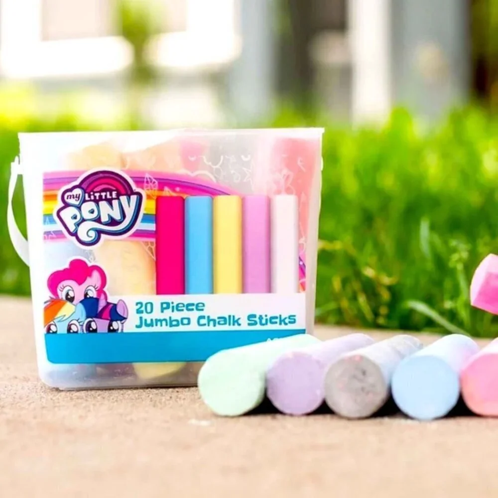 My Little Pony Jumbo Sidewalk Chalk Sticks in Storage Tub 20 Piece Multicolor